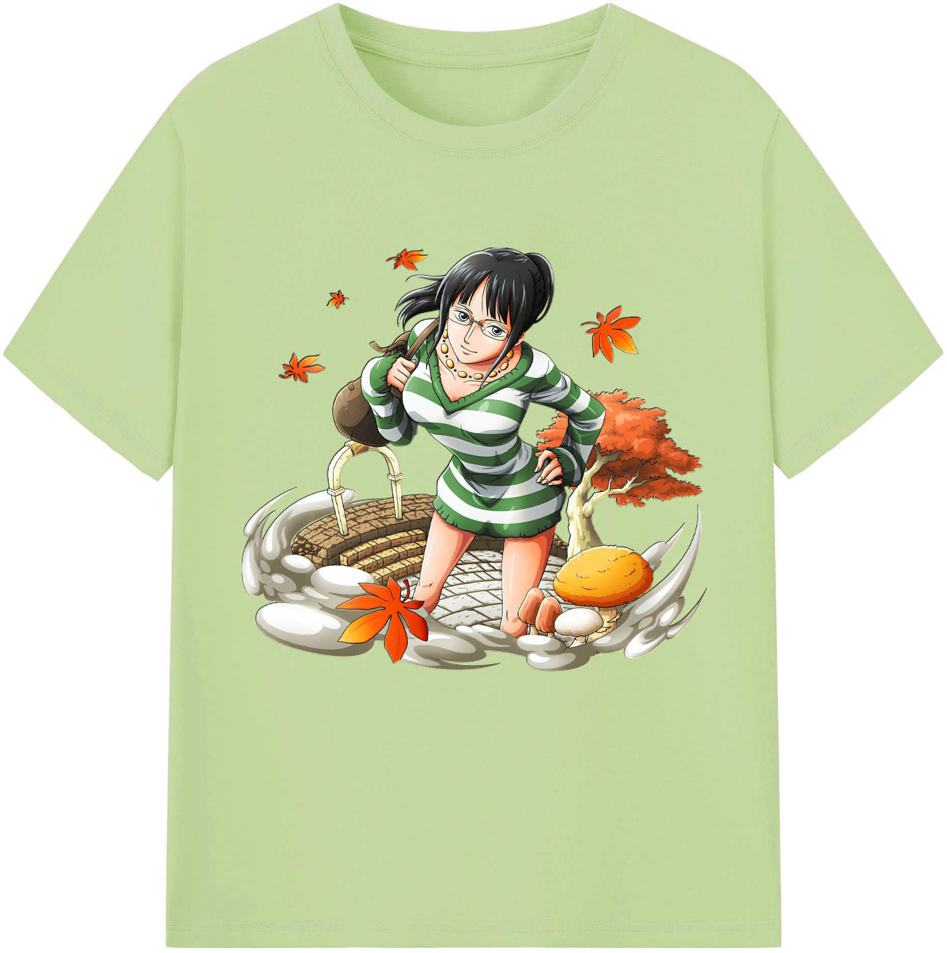 ワンピース ニコ・ロビン ONE PIECE Nico Robin 綿100％半袖Tシャツ（フロントプリント）